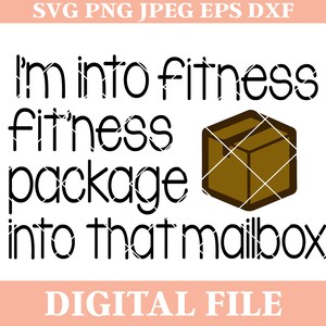 Ik ben Into Fitness Pakket In Die Mailbox SVG Design, postbode svg, postkantoor ontwerp, levering svg, strijkijzer op overdracht, dxf snijden