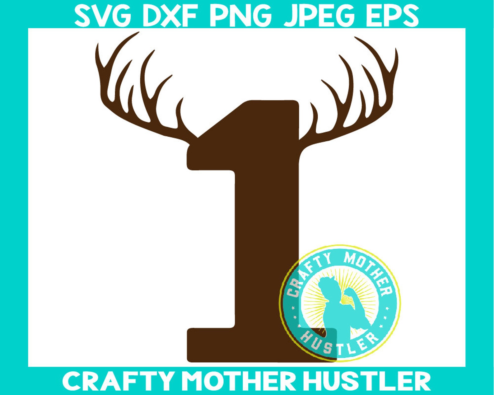Deer Antler Number One SVG woodland svg outdoors svg iron Etsy