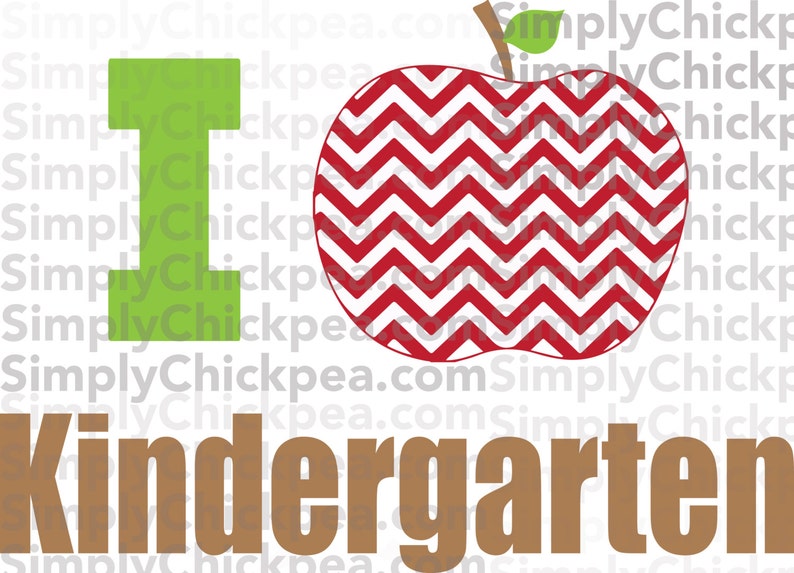 Download SVG DXF PNG cutting file Jpeg and Eps: I Love Kindergarten ...