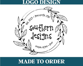 Wreath logo, premade logo, circle logo, flower logo, homestead logo, business logo, pre-made logo, customizable logo