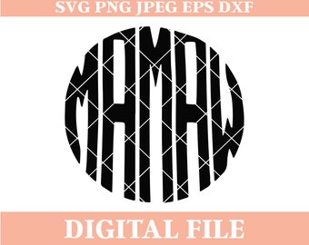 Mamaw Monogram SVG: Circle Iron On Transfer, Commercial Use (Digital Download)