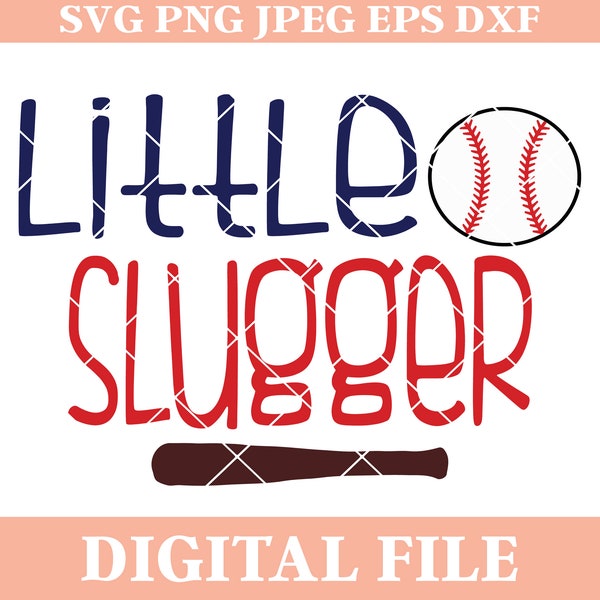 Little Slugger Baseball Design Silhouette Cameo Cricut Cutting File, iron on transfer, baseball saying, dxf cutting file, cricut svg, cameo