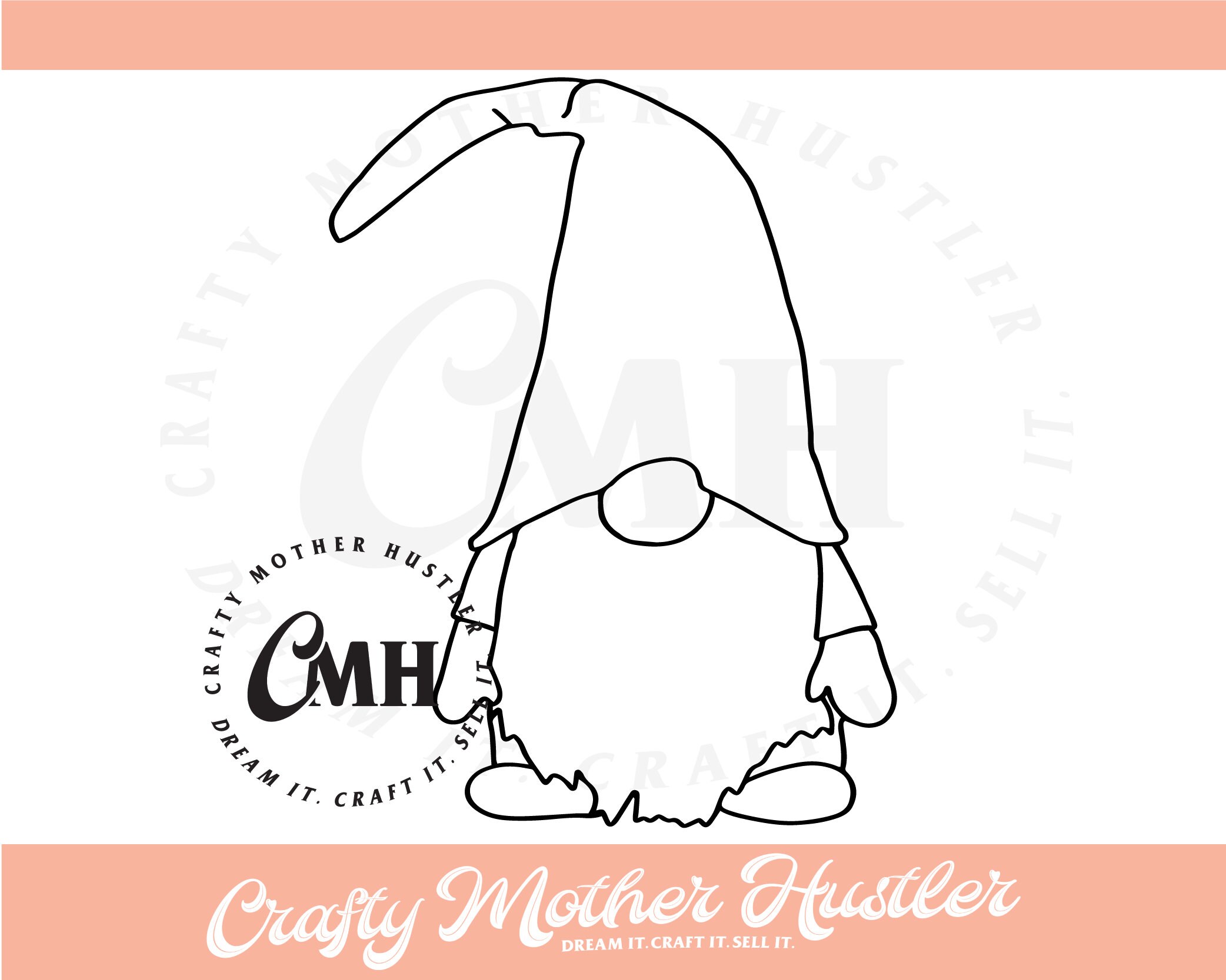 Gnome Outline Clipart Bundle Collection Includes SVG PNG | Etsy
