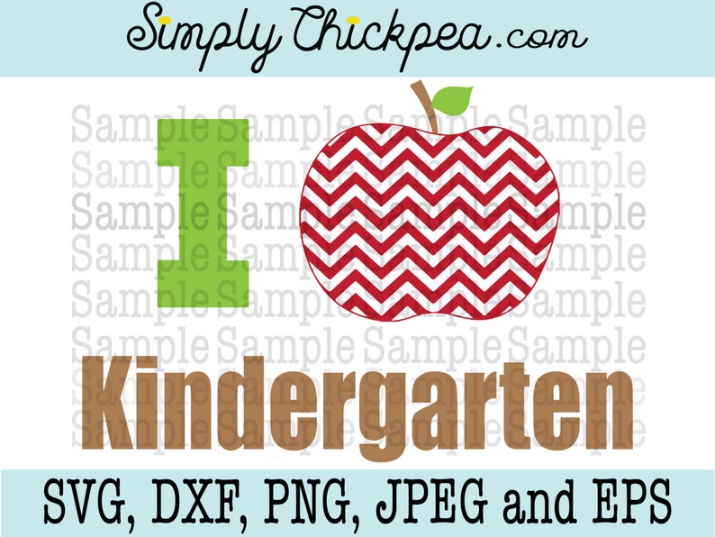 Download SVG DXF PNG cutting file Jpeg and Eps: I Love Kindergarten | Etsy