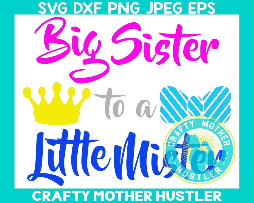 Download Große Schwester zu einem kleinen Mister SVG Design Silhouette | Etsy