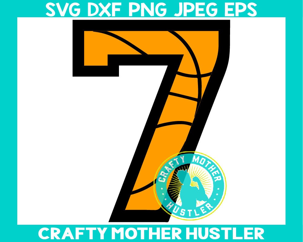 Basketball Number 7 Varsity SVG Design Basketball Number Etsy
