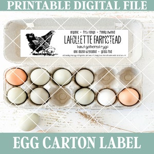 Custom Digital Egg Carton Label with Your Own Wording Designed Just for Your Small Farm, JPEG and PDF Files Included image 3