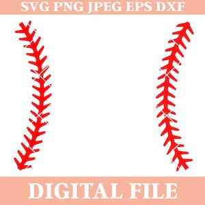 Baseball Stitching Design Perfect for Monogram Frame Silhouette Cameo Cricut Cutting File, iron on transfer
