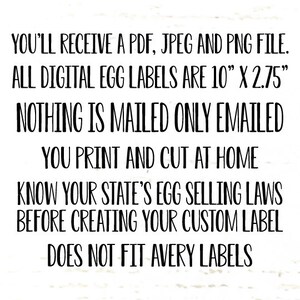 Custom Digital Egg Carton Label with Your Own Wording Designed Just for Your Small Farm, JPEG and PDF Files Included image 4