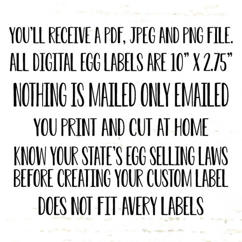 Custom Digital Egg Carton Label with Your Own Wording Designed Just for Your Small Farm, JPEG and PDF Files Included image 4