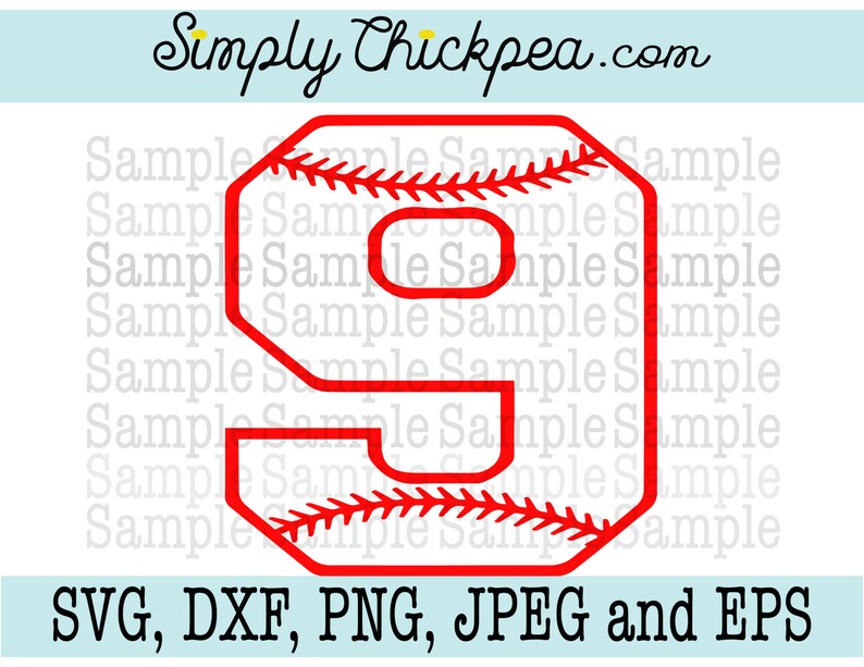SVG DXF cutting file Eps Jpeg Baseball Varsity Number Nine Etsy