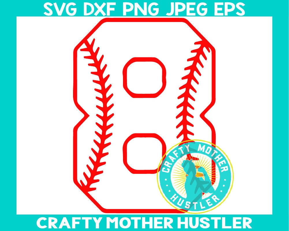 Download Baseball Varsity Number 8 Svg Baseball Svg Baseball Iron On Etsy