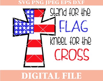 Patriotic Flag Cross SVG Design: Cricut, Silhouette (Digital Download)