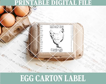 Custom 6-Egg Carton Label: Small Farm Design (PDF & JPEG)