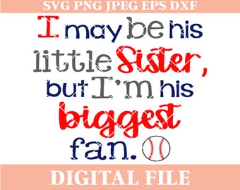 Diseño SVG de la hermana más fanática del béisbol: Cricut, Silhouette (descarga digital)
