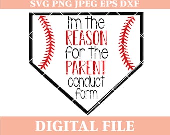 Bovenliggende gedragsformulier honkbal SVG-ontwerp (digitale download)