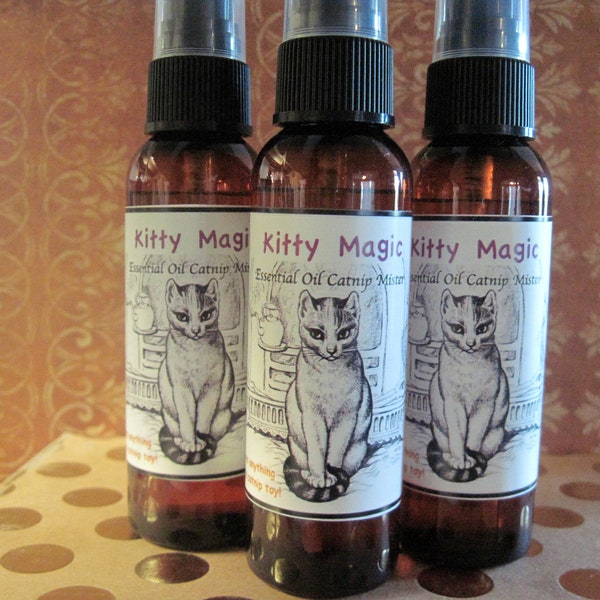 Kitty Magic Catnip Spray   Cat lovers gifts  Cat toys  Cat aromatherapy  Catnip essential oil spray  Cat themed gifts