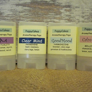 AROMATHERAPY Balms  Essential oil balms  Mood boosting aromatherapy ExiScentials &#39;PoppyCakes&quot;   Balms