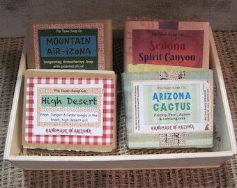 Arizona Soap Sampler / Arizona gift set / Southwestern Gift Set / Arizona box / Made in Arizona / Four 3oz soaps in a gift box