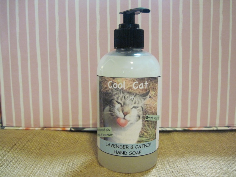 Cat themed gift Liquid hand soap Catnip & Lavender Soap for Etsy