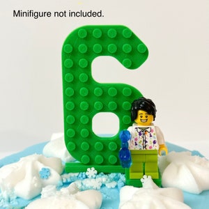 Brick Birthday Cake Topper (Minifigure not included), 4 5 6 7 8 9 Kid Birthday, Cake Number Decoration
