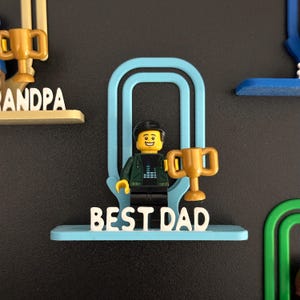 Personalized Brick Minifigure Photo / Note Holder, Customized Father's Day Gift