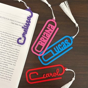 Personalized Name Bookmark, Custom Paper Clip Bookmark, Page Holder with Name, Personalized Gift Giveaways, Stocking Stuffer, Party Favors