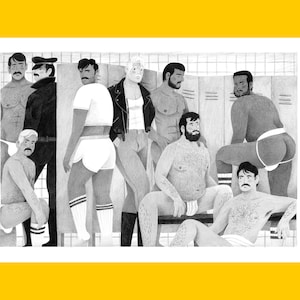 A3 Locker Room Illustration Print *PREORDER*