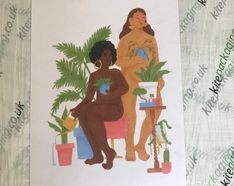 Naked Gardeners - Original A4 illustration