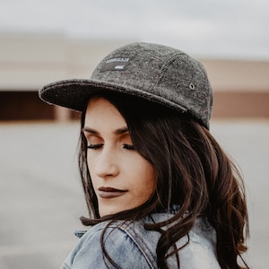 Grey Wool 5 Panel hat