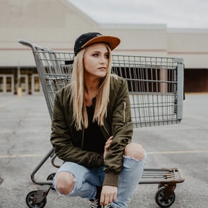 black suede 5 Panel hat image 3