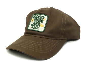 Good Times Brown Cotton Dad Hat - Unstructured Snapback
