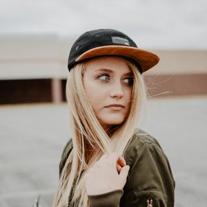 black suede 5 Panel hat