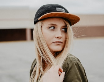 black suede 5 Panel hat