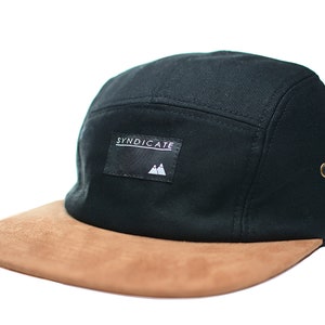 black suede 5 Panel hat image 4