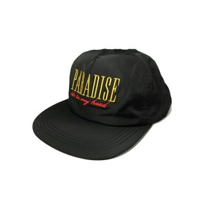 Casquette 5 panneaux en nylon noir Paradise Hat