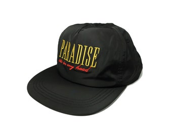 Paradise Hat Nylon Black 5 Panel Cap