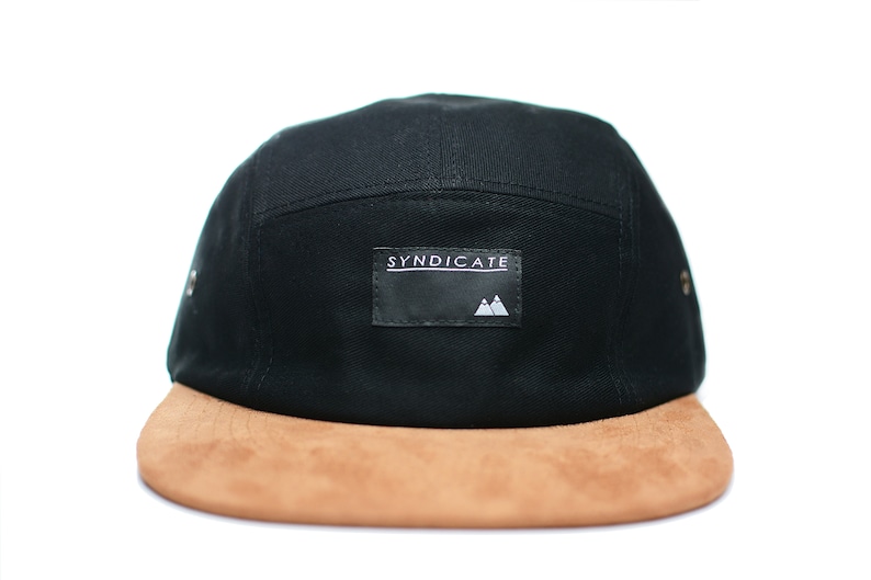 black suede 5 Panel hat image 6