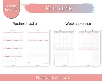 Weekly planner and tracker undated printables - print on A4 / US Letter