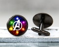 Infinity Stones Cufflinks Avengers Mens Thanos Guantlet Superhero Comic Nerd Personalized Geekery gift for men Wedding cuff link for dad product logo