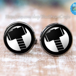 Mens Thor Manchetknopen Avengers Superheld Custom Geek Nerd Manchetknopen voor Man Gepersonaliseerde Geekery Geschenken voor Mannen Bruiloft Manchet link voor vaders