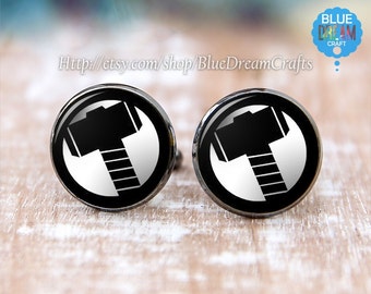 Mens Thor Cufflinks Avengers Superhero Custom Geek Nerd Cufflinks for Man Personalized Geekery Gifts for Men Wedding Cuff link for dads