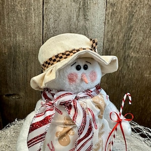 Handmade Snowman Shelf Sitter: 9&quot; Collectible Holiday Decor