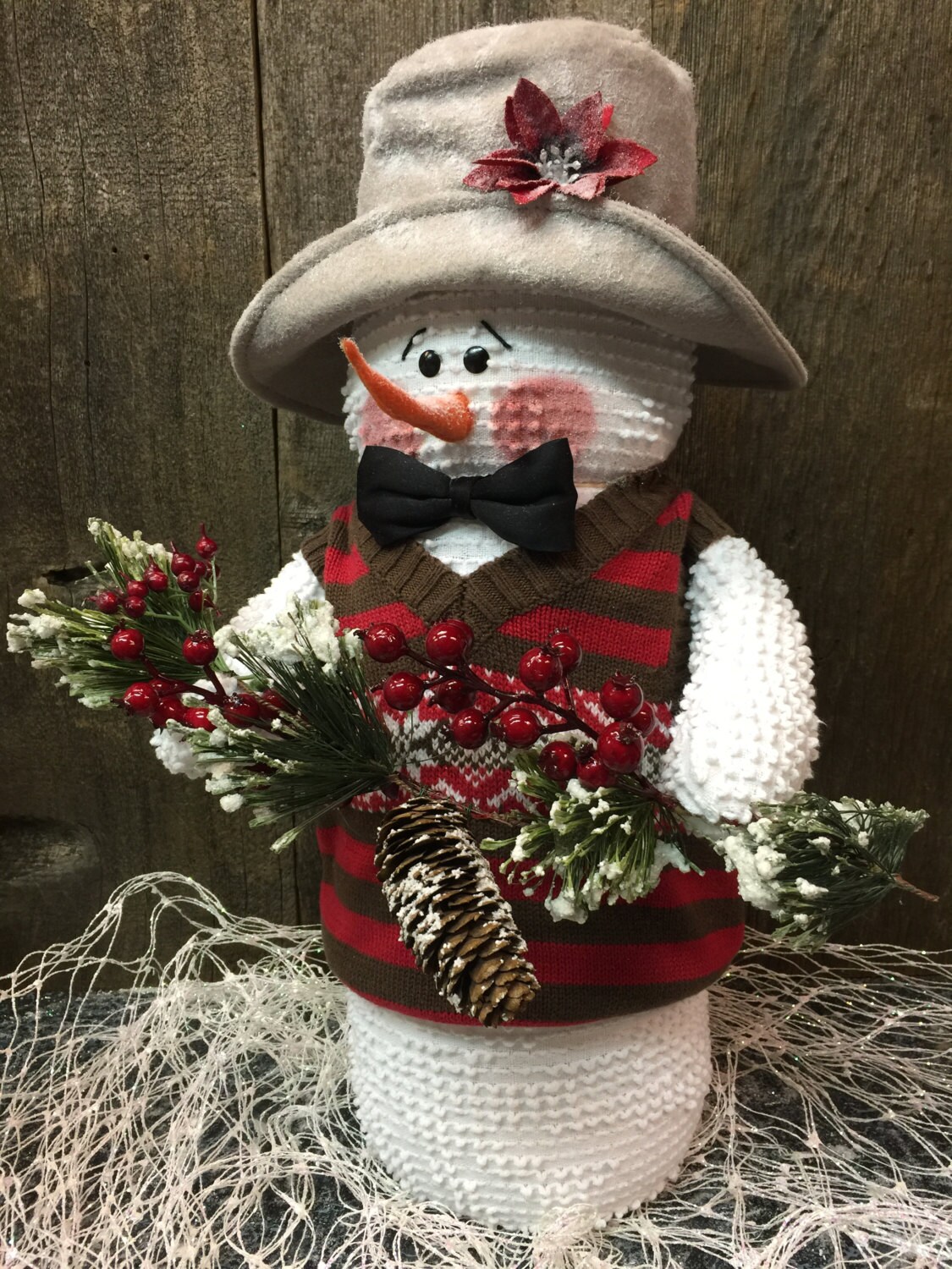 Handmade Snowman Doll Winter Snowman Decoration Chrisgtmas Etsy