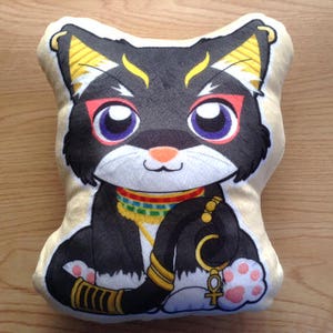 Black Cat Pillow, Double sided, Black Cat plushie pillow, Cat Plush pillow, Cute Cat Stuffed pillow, Animal pillow, Cat gift, Cat lover gift