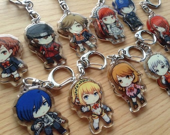 Persona 3 Acrylic keychain, Persona 3, Minato, Minako, Shinjiro, Akihiko, Ken, Mitsuru, Junpei, Chidori, Aigis, Yukari, anime keychain