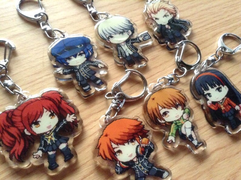 yu rise anime phone strap yosuke Persona 4 Keychain chie Persona 4 acrylic keychain Persona 4 acrylic charms anime keychain kanji
