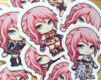 FFXIII Lightning Vinyl Stickers, Final Fantasy XIII Lightning stickers, Final Fantasy stickers, Video game stickers, Lightning stickers