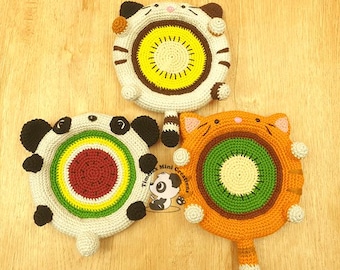 Panda/Cat Crochet Mug Coaster