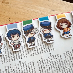 Persona Magnetic Bookmarks, Persona Sadayo Magnetic Bookmark, Mishima Magnetic Bookmark, Justine Magnetic Bookmark, Caroline bookmark